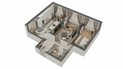 2х ком квартира в ЖК Madina Residence блок А